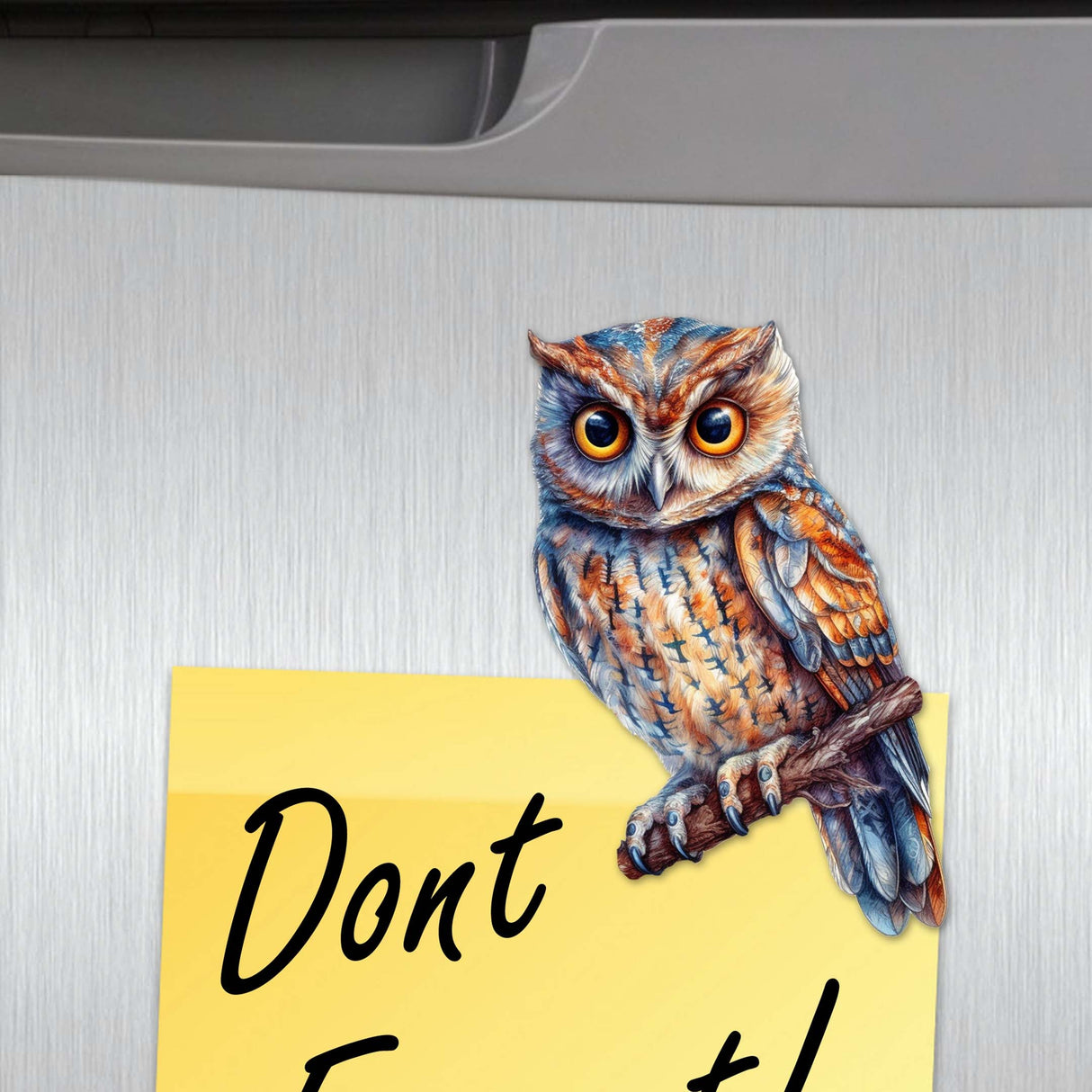 Night Owls Decorative Wooden Magnets Set of 6 by G. Debrekht - Wildlife Decor - 8090004G-S6