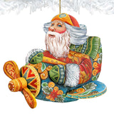 Aviator Santa Christmas Wooden Ornaments by G. DeBrekht - Christmas Santa Snowman Decor - 8112030