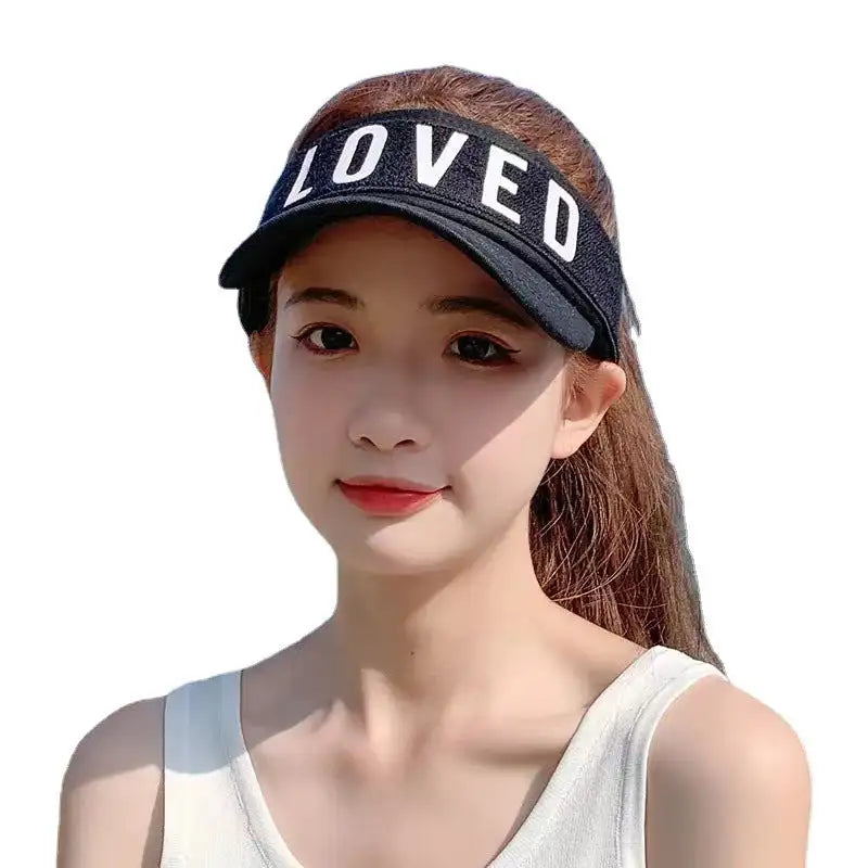 Sunlight Blocker For Summer Letter Without Top LOVED Korean - Lootquake