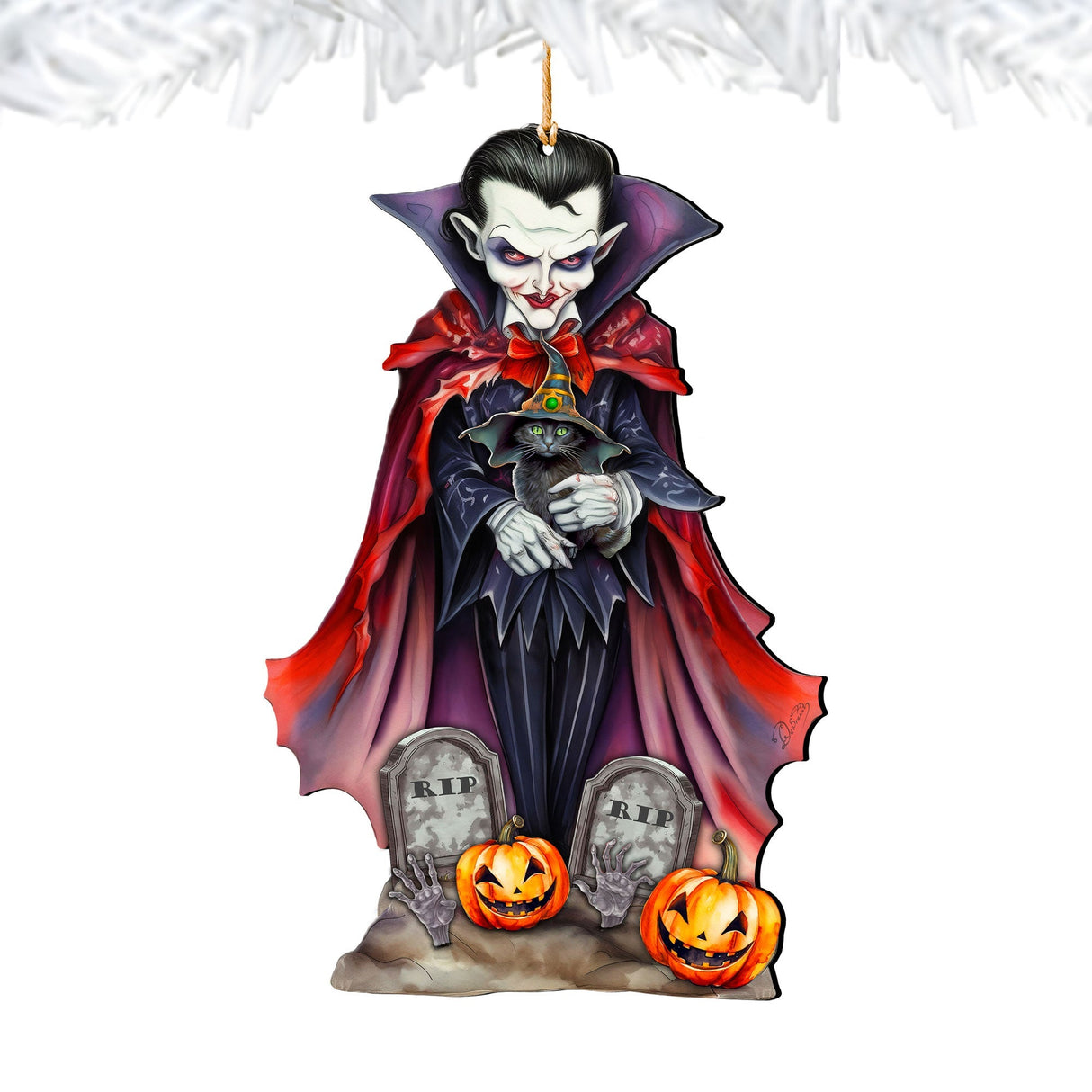 Dracula Wooden Ornaments by G. Debrekht  - Halloween Decor - 8652822