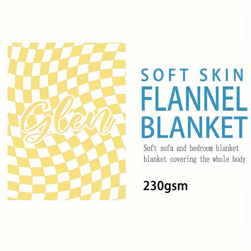 1pc Custom Blanket Vintage Striped Name Custom Blanket Soft Flannel Sofa Blanket TV Blanket Personalized Custom Blanket Exclusive Gift Blanket