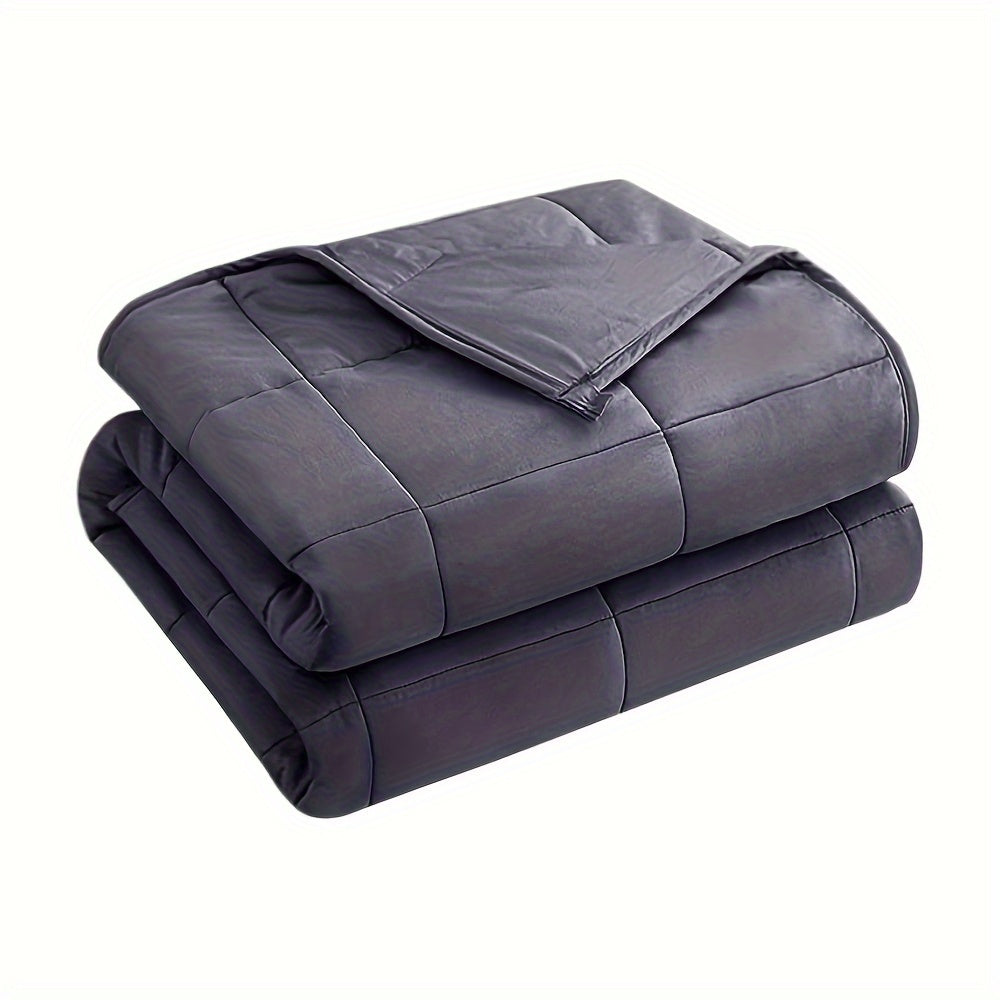 1pc Dark Grey Weighted Blanket for Adults - 10lbs, Breathable Microfiber with Glass Beads, All-Season Comfort for Sleep, Relaxation & Meditation, Soft & Heavy Throw for Better Sleep & Warmth Retention, Allseason Blanket | Con
