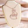 Creative Heart Full Diamond Fashion Hollowed-out Necklace - Lootquake