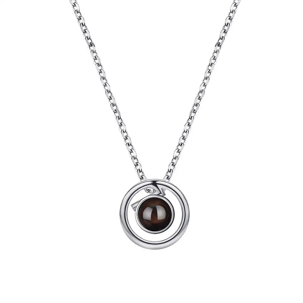 S925 Silver Necklace Female Language Projection - Lootquake