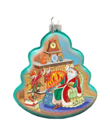 Adorno de vidrio de Papá Noel en la chimenea de G. DeBrekht - Papá Noel - 762-023