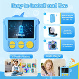 Kids Camera Instant Print, 2.4'' 1080P HD Digital Camera For Kids, Kids Digital Camera With 32GB Card & Print Paper, Photo Creator Instant Camera Toys Christmas Birthday Gifts Toys For Girls Boys