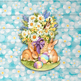 Decoración de puerta de Pascua con conejito de primavera de Susan Winget - Decoración de primavera de Pascua - 8471301H-SW