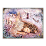 Arte mural de madera "Sueño invernal" de Josephine Wall - Decoración de fantasía - 852147-JW