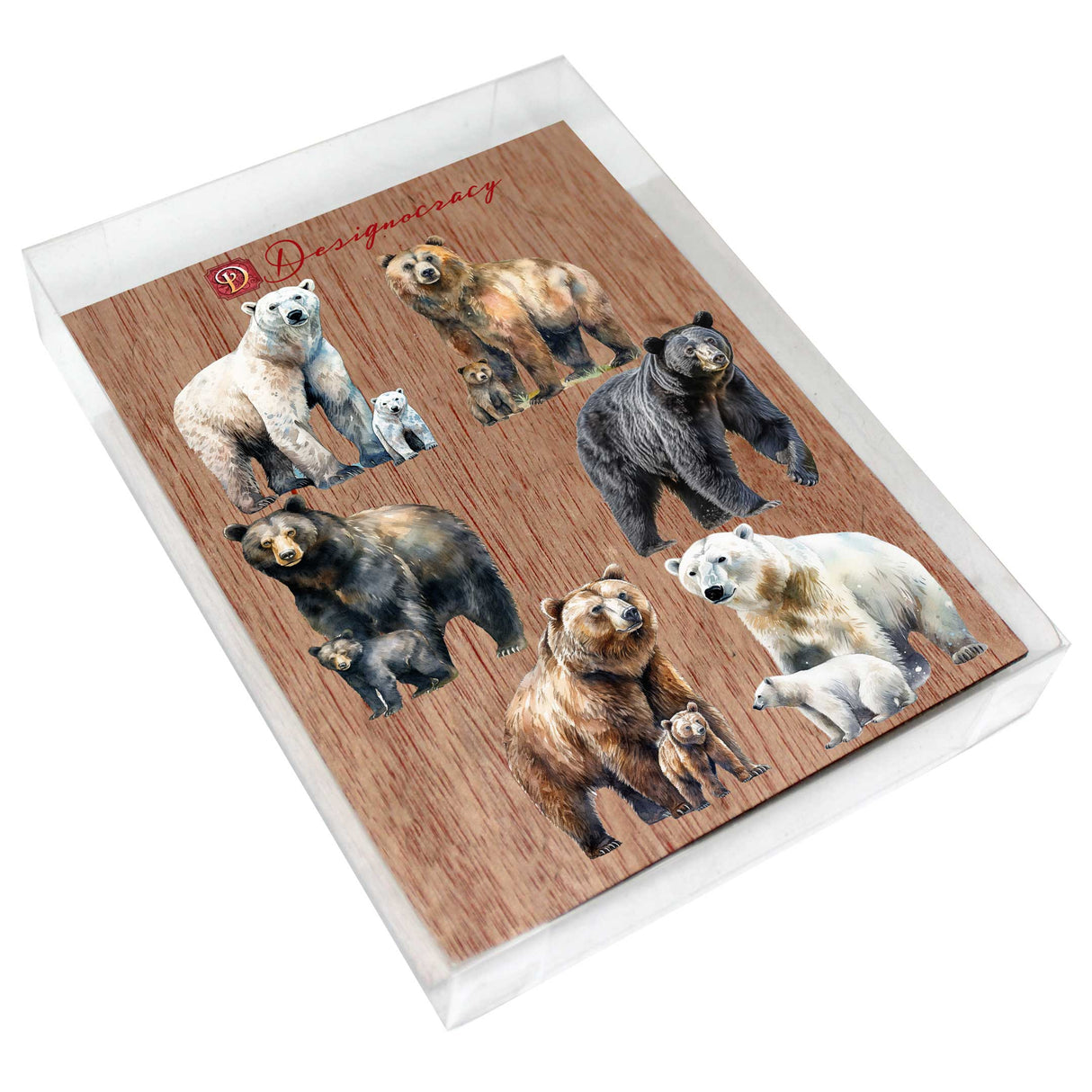 Bear Adventures Decorative Wooden Magnets Set of 6 by G. Debrekht - Wildlife Decor - 8090105G-S6