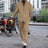 Men's Striped Hengli Collar Shirt Trousers - Lootquake