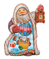 Balloon Ride Santa Sculpted Hand-Painted Christmas Figurine by G. DeBrekht - Christmas Santa Snowman Decor - 661515