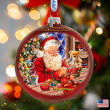 Getting Ready for the Holidays Santa Lg Glass Ornament in Red by Gelsinger - Christmas Decor - 73922R-DG