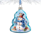 Cheerful Snowman Mercury Glass Ornaments by G. Debrekht - Christmas Santa Snowman Decor - 776022
