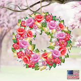 Flowers Summer Wreath Wooden Ornaments by G. DeBrekht - Easter Spring Decor - 8185303-2