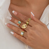 Geometric Diamond Gemstone Ring Suit Women - Lootquake
