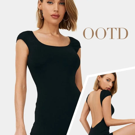 Women Backless Suit Fashion Style Backless Slim-fit Short Jumpsuit Backless Slim Fit Vacation Outfit - Lootquake