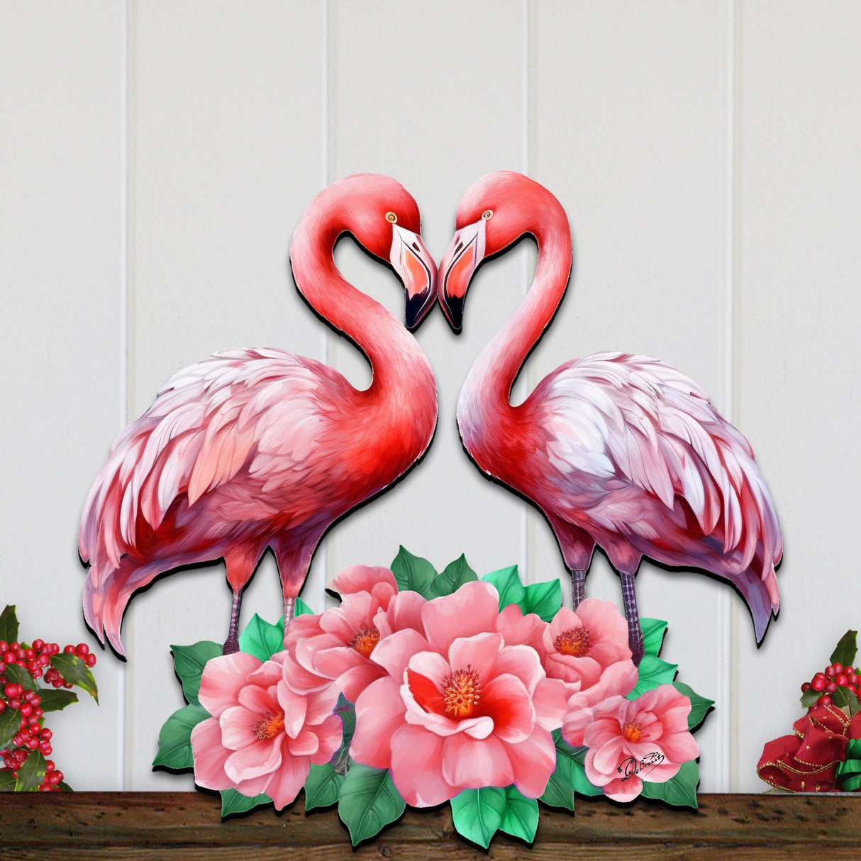 Flamingos Love Holiday Door Decor by G. Debrekht - Love Kids Family Decor - 8611039H