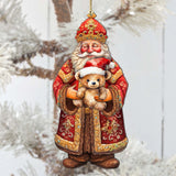 Adornos de madera con forma de osito de peluche de Papá Noel, de G. Debrekht - Decoración navideña de muñeco de nieve de Papá Noel - 8691415