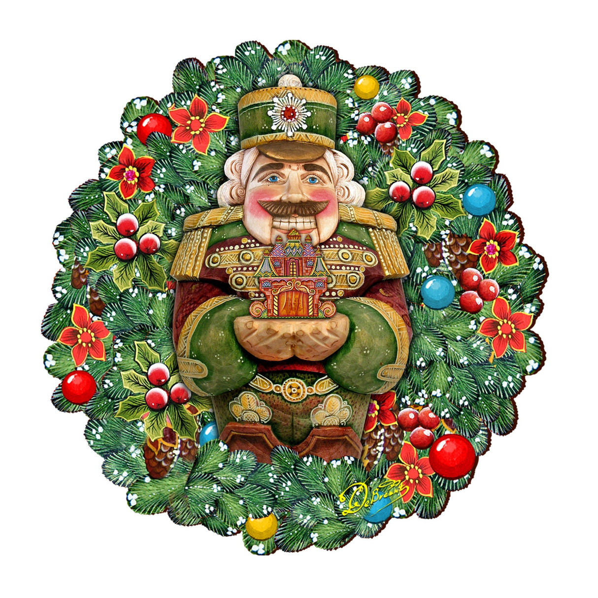 Nutcracker's Wreath Gift Holiday Door Decor by G. DeBrekht - Christmas Decor - 8185321H