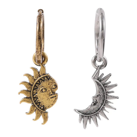 Sun And Moon Asymmetric Accessories Men's Titanium Steel Couple's High Sense Necklace - Lootquake