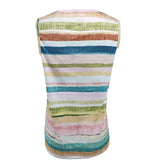 Ladies' V-neck Tie Dye Sleeveless Rainbow Colored Striped Print Proud Moon Tank Top Vest - Lootquake