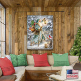 Arte mural de madera de San Nicolás de D. Gelsinger - Decoración navideña de Papá Noel y muñeco de nieve - 95679B-DG