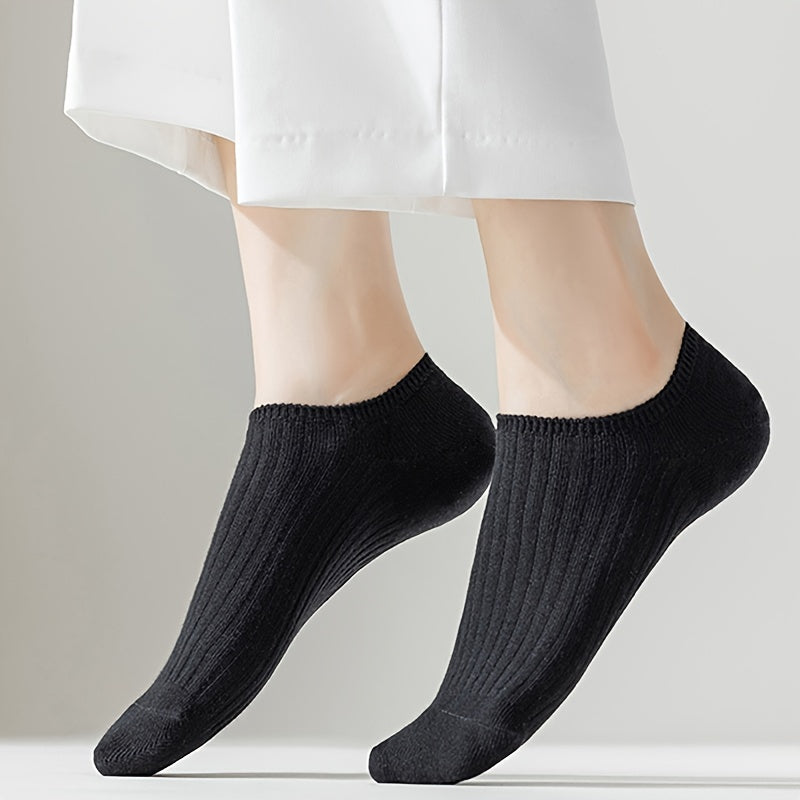 1/5 paires de chaussettes invisibles unies, chaussettes bateau unisexes simples et respirantes, bas et bonneterie pour femmes