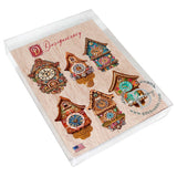 Miniature clock Decorative Wooden Magnets Set of 6 by G. Debrekht - Christmas Decor - 8090020G-S6