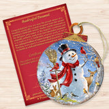 Adornos de madera Frosty Forest Friends de Gelsinger - Decoración navideña de Papá Noel y muñeco de nieve - 8021023-1624