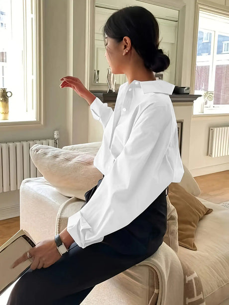 Simple Casual Long Sleeve Solid Color Shirt With Pocket - Lootquake