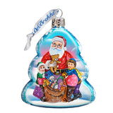 Gift Giving Santa Mercury Glass Ornament by G. DeBrekht - Christmas Santa Snowman Decor - 773013
