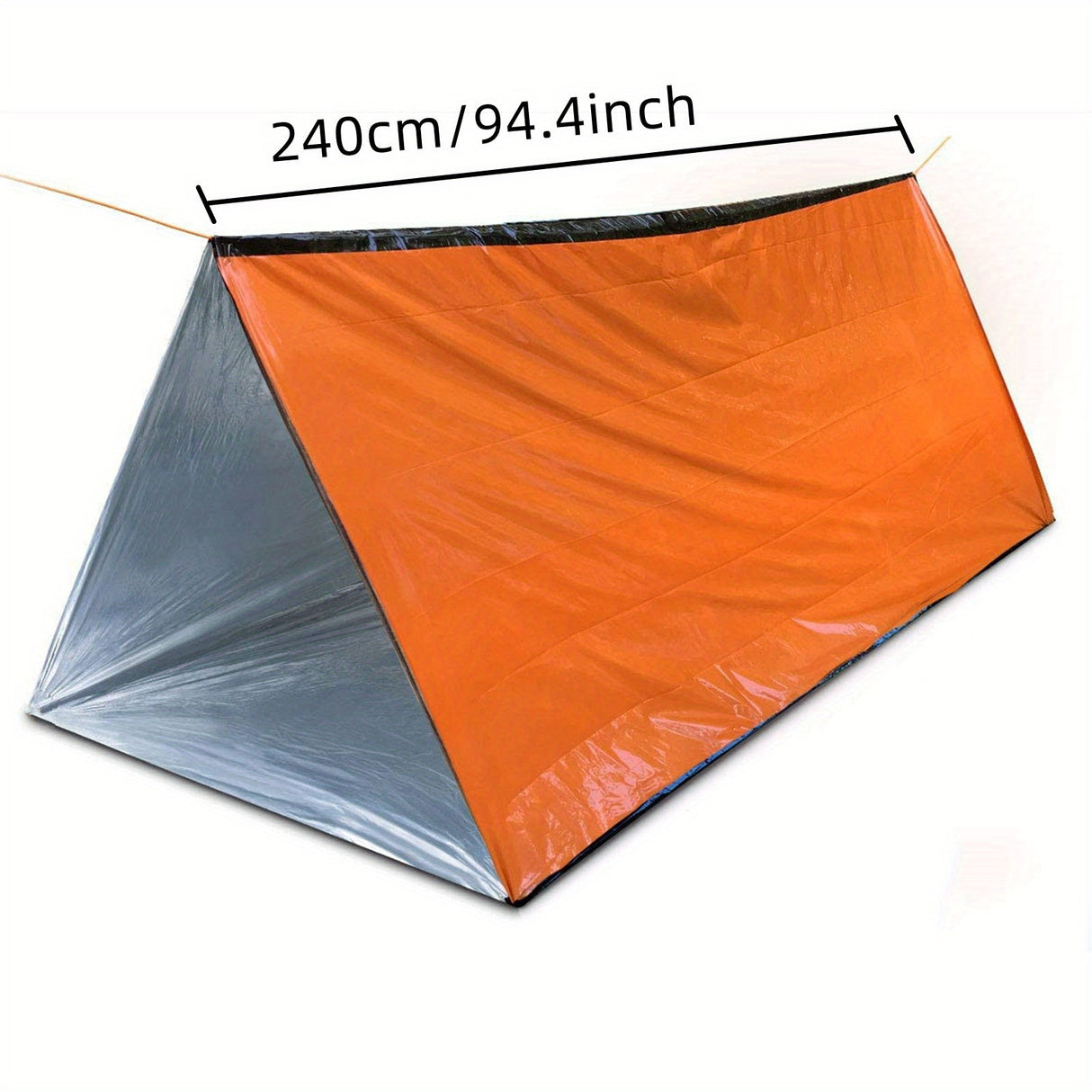 Tente d'abri d'urgence pour 2 personnes avec couverture isolante en polyéthylène : durable, coupe-vent et imperméable pour le camping et la préparation aux crises