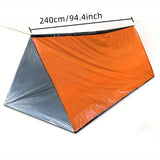 Tente d'abri d'urgence pour 2 personnes avec couverture isolante en polyéthylène : durable, coupe-vent et imperméable pour le camping et la préparation aux crises