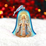 Adorno de campana de cristal con ángel de G. Debrekht - Decoración navideña - 752-041