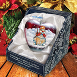 Snowman Heart Glass Ornament by G. DeBrekht - Christmas Santa Snowman Decor - 73331