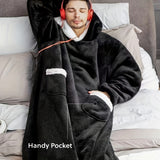 1pc Super Soft Hoodie Wearable Blanket for Adults with Big Pocket - Perfect for Christmas Parties and Cozy Nights In