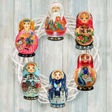 Nested Dolls Decorative Wooden Clip-on Ornaments Set of 6 by G. Debrekht - Christmas Decor - 8090130C-S6