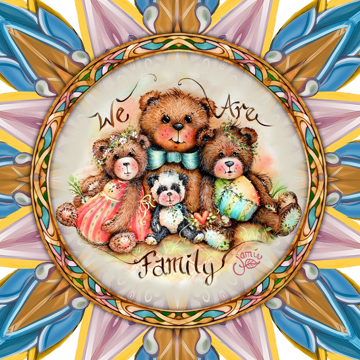 Adorno de madera para la punta del árbol de Navidad "Somos la Familia", de Jamie Mills-Price - Decoración navideña - 89520-MP