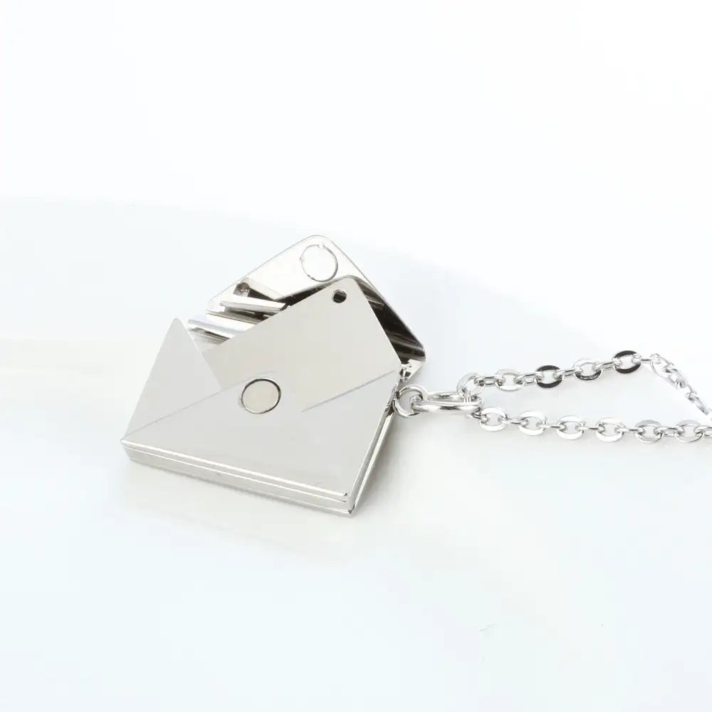 Peach Heart Envelope Couple Female Secret Hidden Message Pendant Necklace Gift - Lootquake