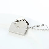Peach Heart Envelope Couple Female Secret Hidden Message Pendant Necklace Gift - Lootquake