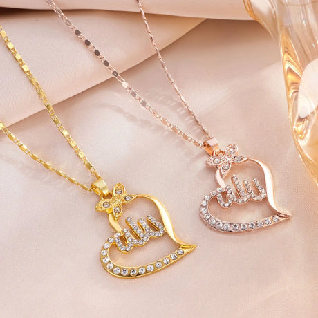 Creative Heart Full Diamond Fashion Hollowed-out Necklace - Lootquake