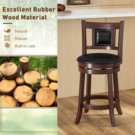 Ergonomic Swivel Bar Stools Set of Two-3