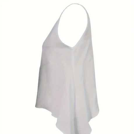 Women's Solid Color Sleeveless Casual Irregular Vest Top - Lootquake