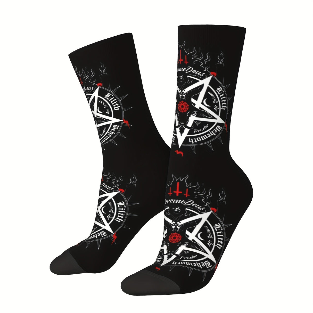 1 par de calcetines deportivos con estampados novedosos para hombre, transpirables, cómodos y casuales, unisex, para uso al aire libre en todas las estaciones.