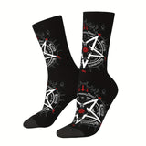 1 par de calcetines deportivos con estampados novedosos para hombre, transpirables, cómodos y casuales, unisex, para uso al aire libre en todas las estaciones.
