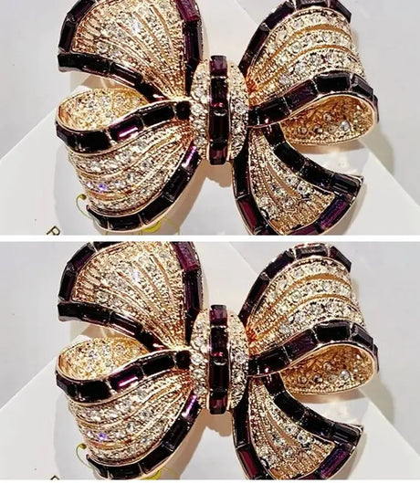 Luxury Purple Alloy Bow Brooch With High-end Feel - Lootquake