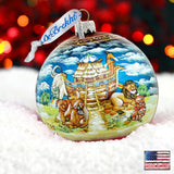 Noah's Ark Ball Glass Ornament Limited Edition by G. DeBrekht - Nativity Holiday Decor - 73859