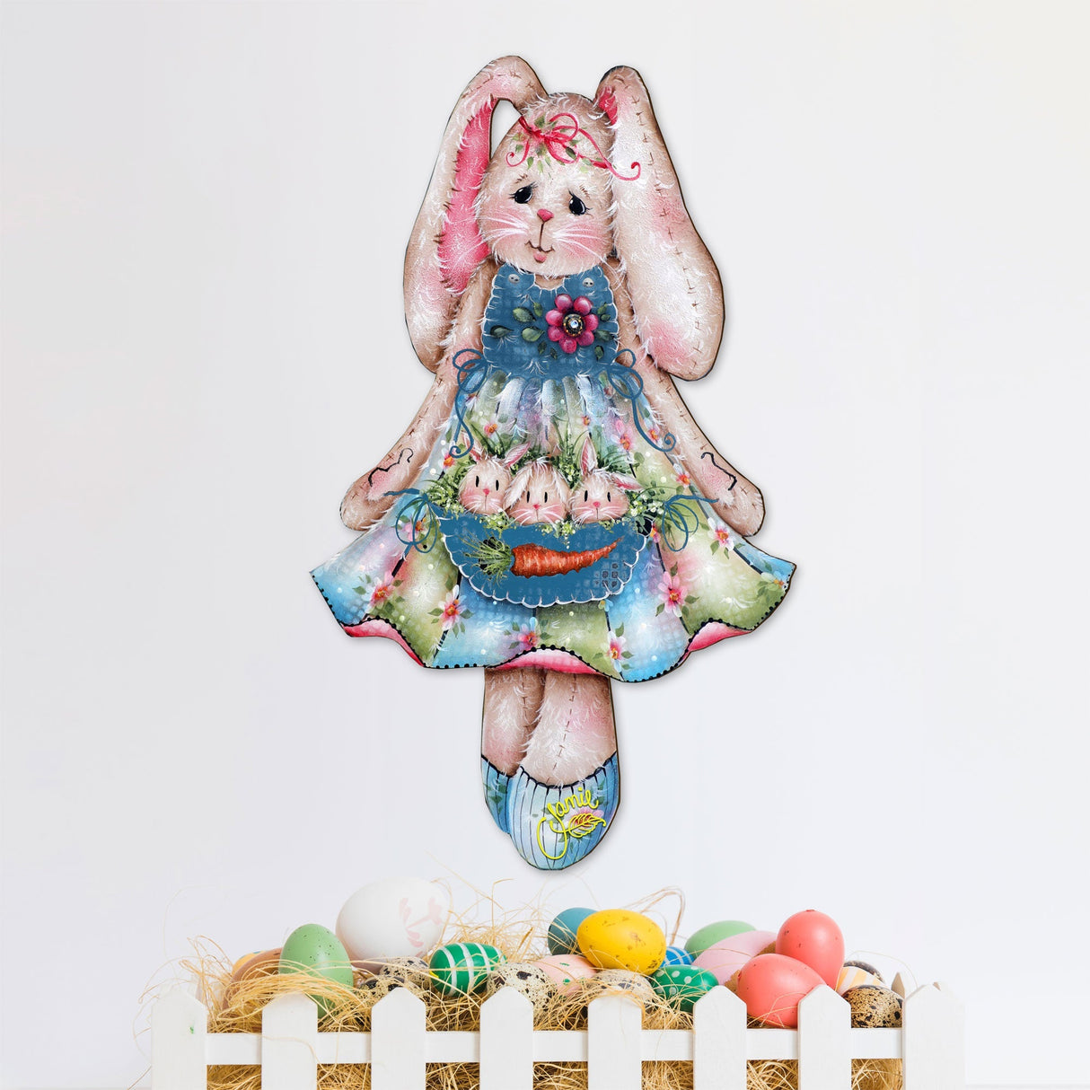 Pocketful of Bunnies Easter Door Decor by Jamie Mills-Price - Easter Spring Decor - 8457705H-MP