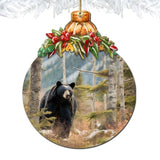 Adornos de madera de armonía de oso negro de Alaska de G.Debrekht - Decoración navideña con temática de vida silvestre - 870034