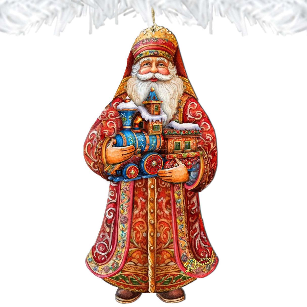 Adornos de madera navideños en miniatura de Santa Claus, de G. Debrekht - Decoración navideña de muñeco de nieve de Santa Claus - 8691417